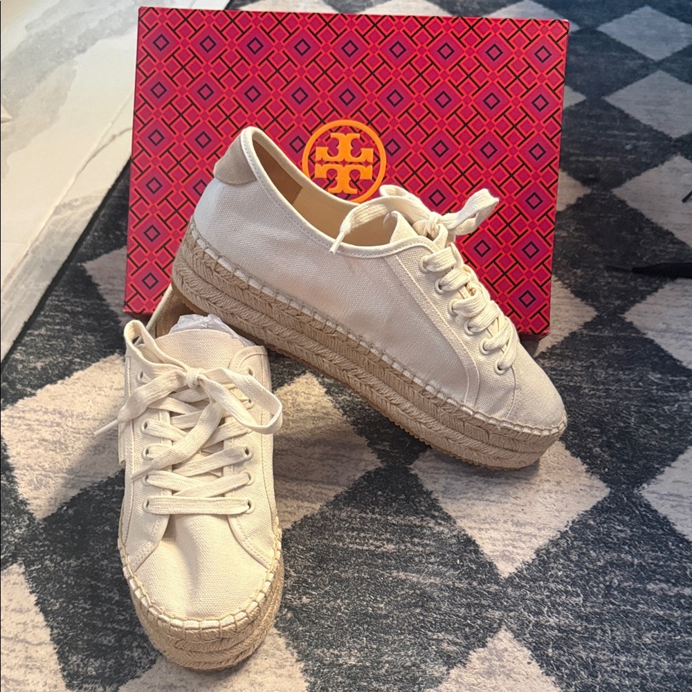 Tory Burch Women's Off-White Espadrille Sneakers